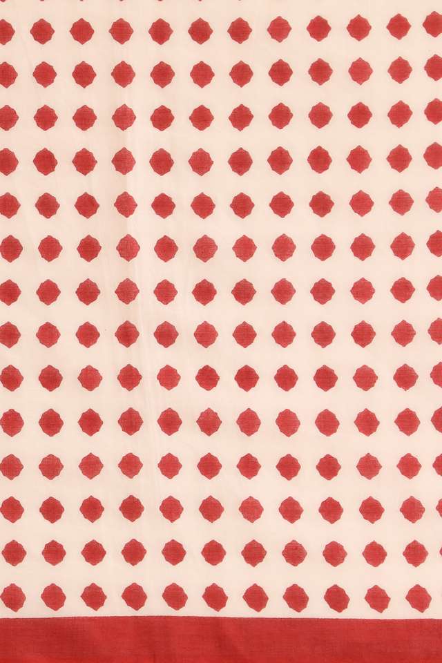 Off White Screen Printed Pure Cotton Saree thumbnail image number null