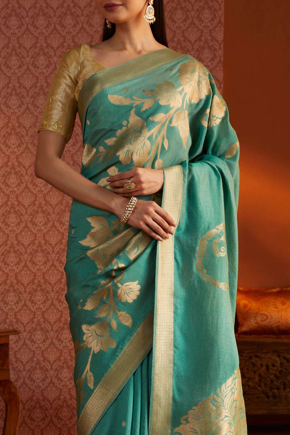 Green Woven Luxe Saree