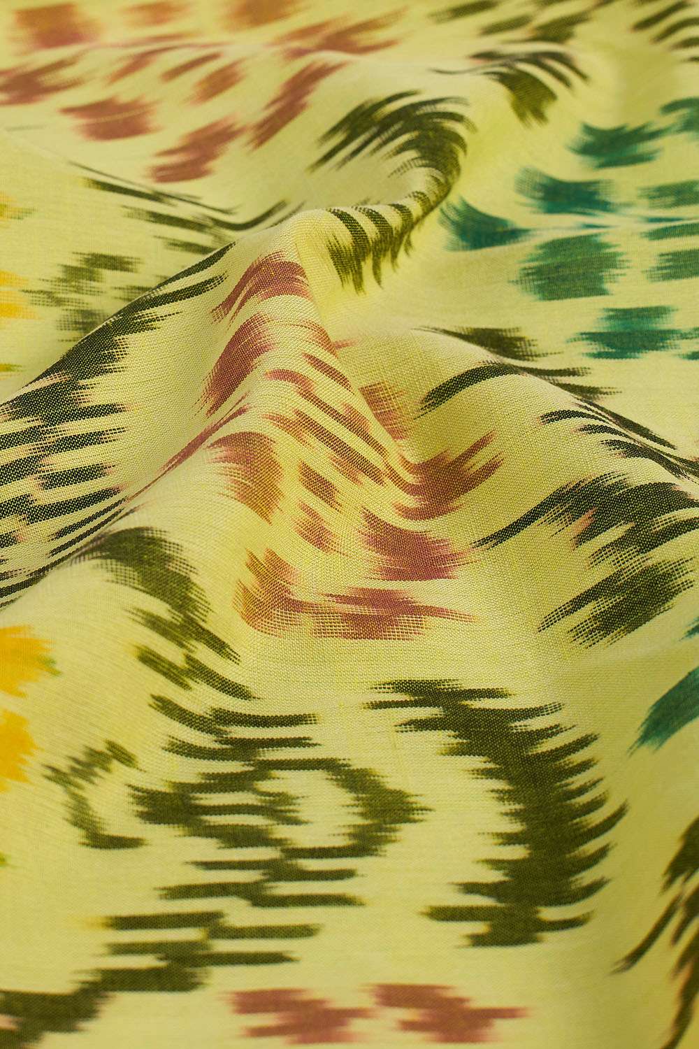 Yellow Pochampalli Pure Cotton Ikat Saree image number null