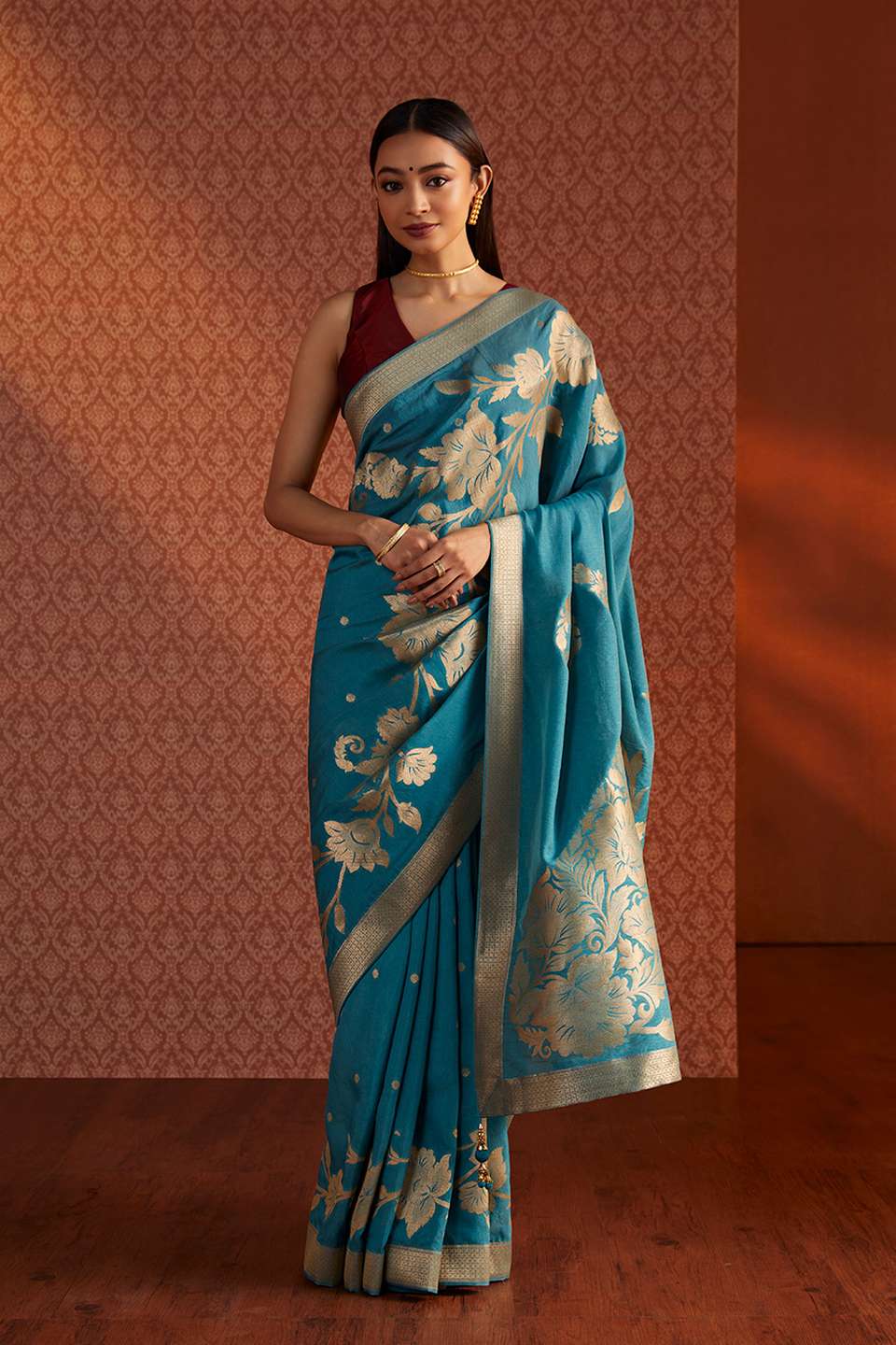 Blue Woven Luxe Saree