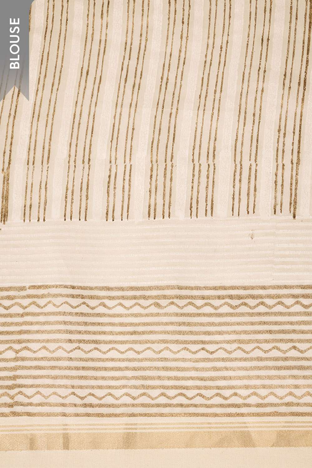 Off White Rajasthan Block Printed Pure Silk Cotton Saree image number null