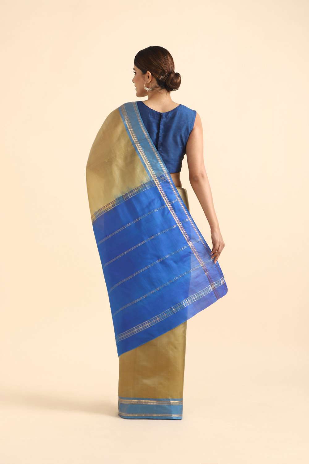 Gold Pure Silk South Saree image number null