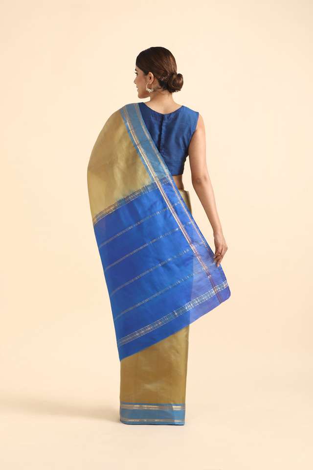 Gold Pure Silk South Saree thumbnail image number null