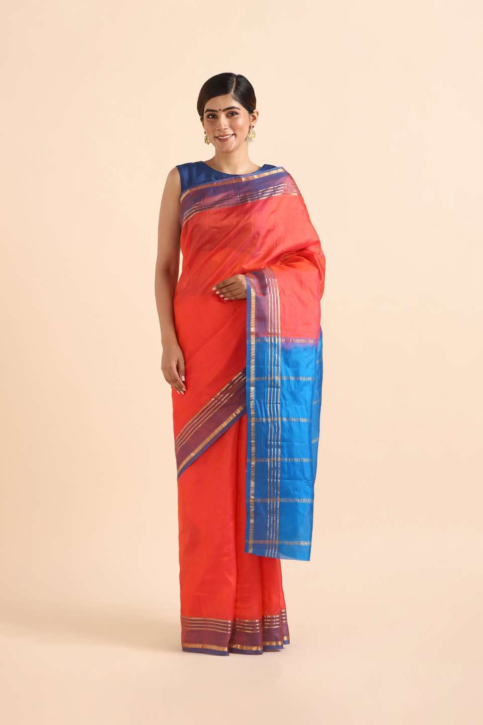 Pink Pure Silk South Saree