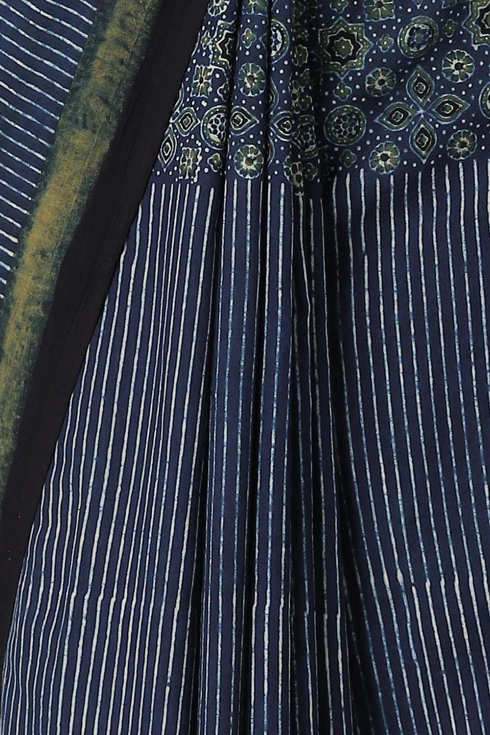 Blue Pure Cotton Ajrakh Printed Saree image number null
