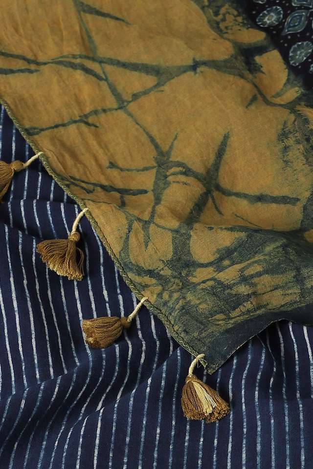 Blue Pure Cotton Ajrakh Printed Saree thumbnail image number null