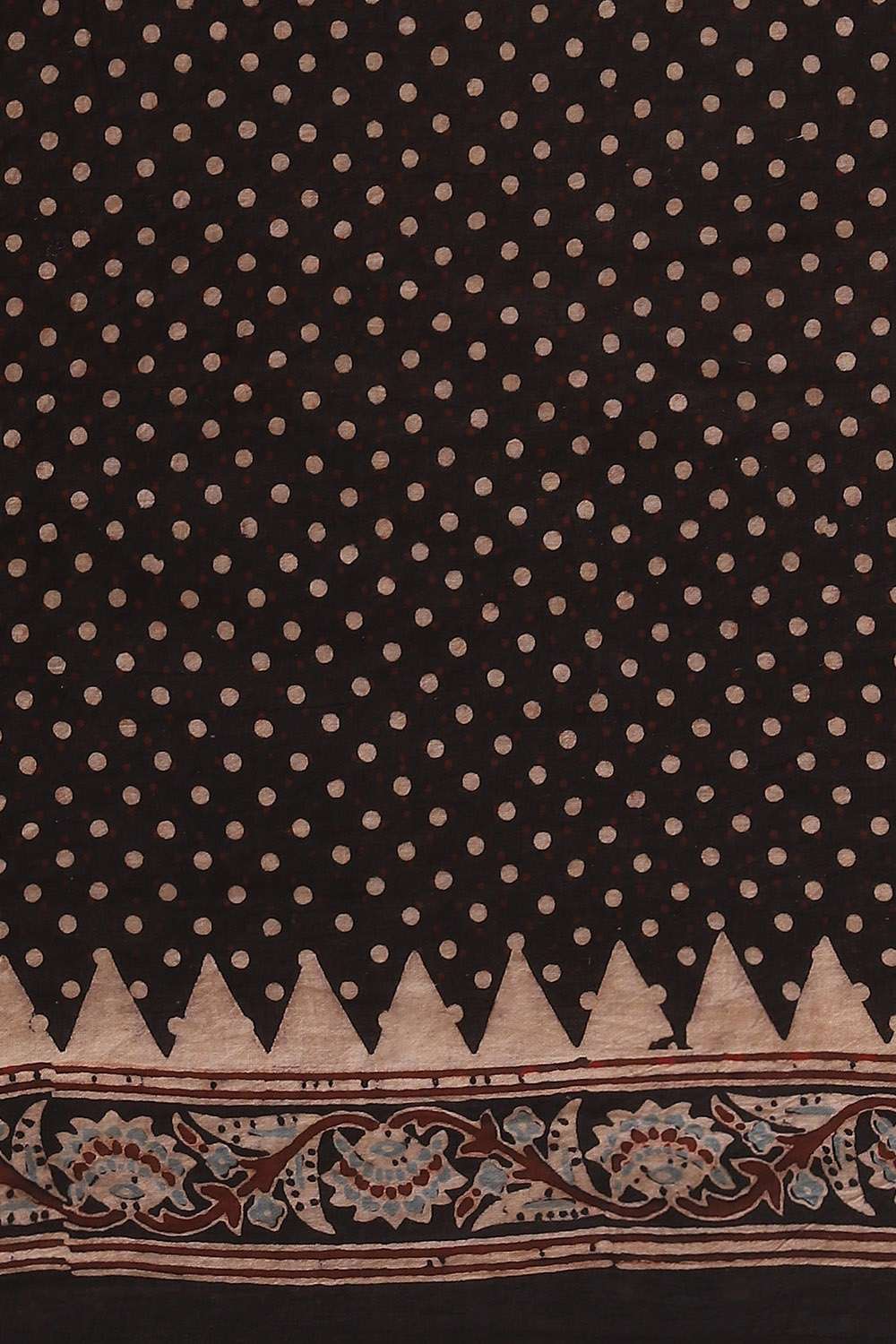 Black Pure Cotton Ajrakh Printed Saree image number null