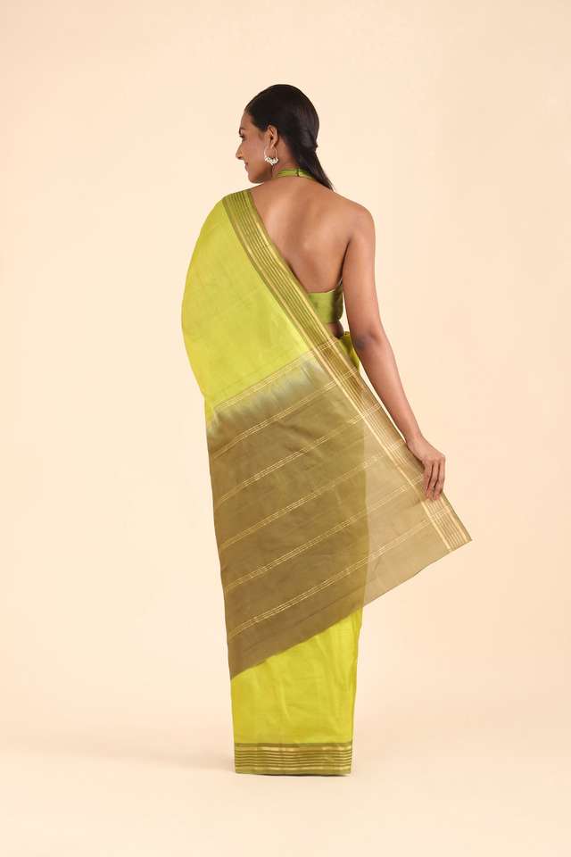 Light Yellow Pure Silk South Saree thumbnail image number null