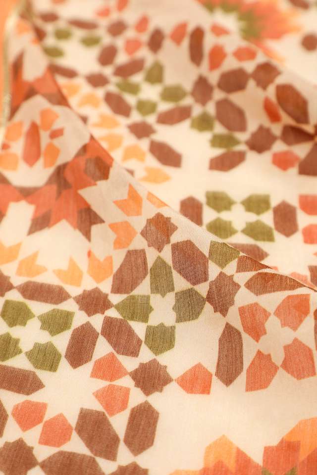 Cream Contemporary Pure Silk Cotton Digital Printed Saree thumbnail image number null