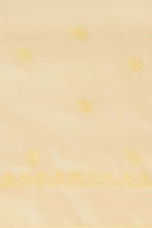 Light Yellow Pure Silk Georgette Lucknow Chikankari Saree thumbnail image number null