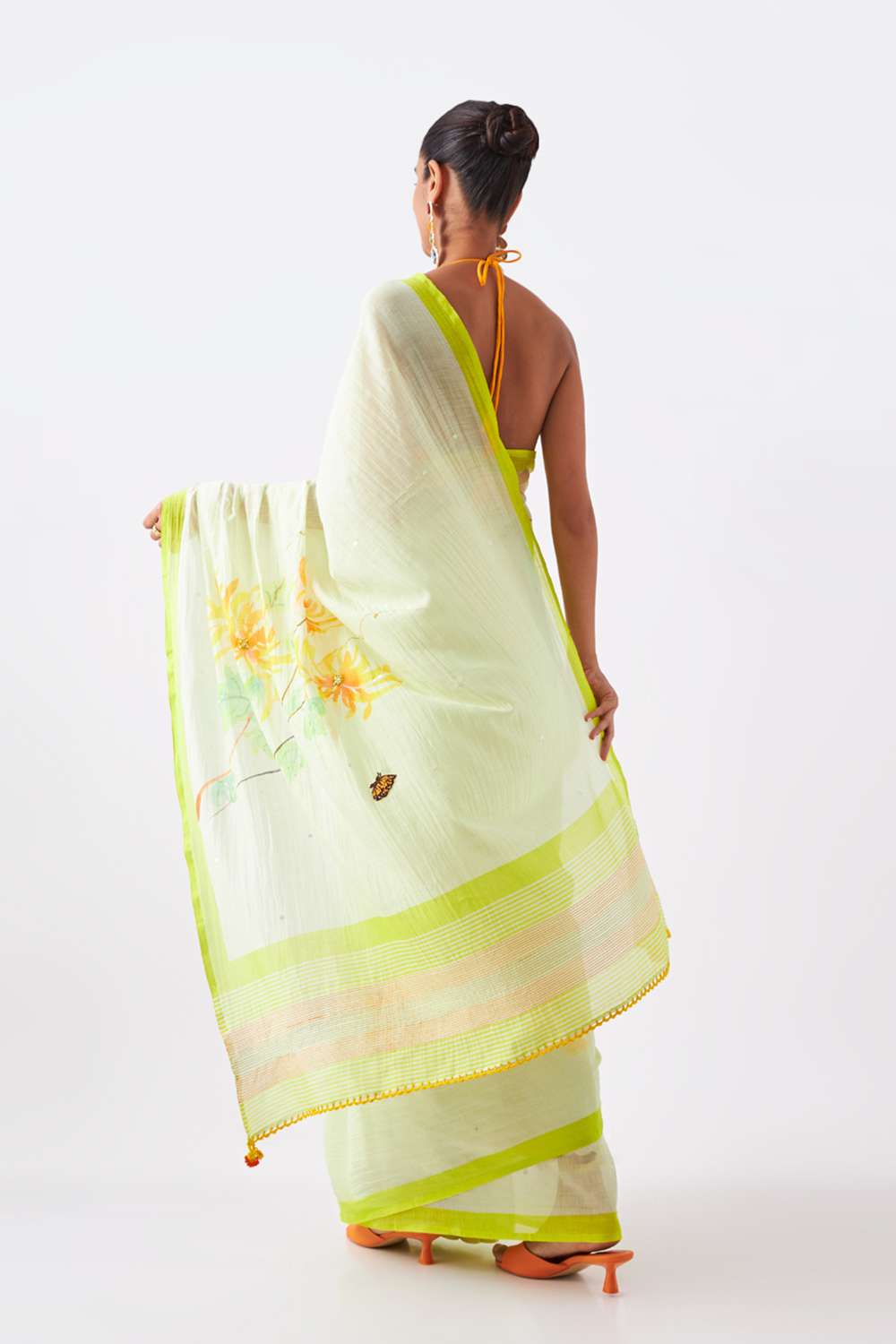 Light Green Pure Silk Cotton Digital Printed Saree image number null