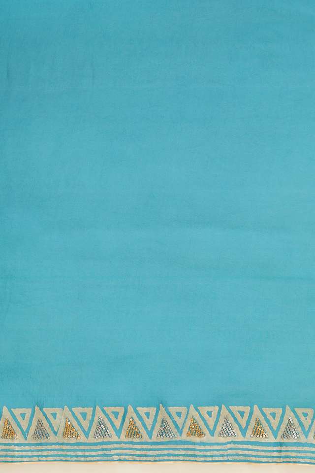 Blue Tissue Pure Organza Printed Saree thumbnail image number null