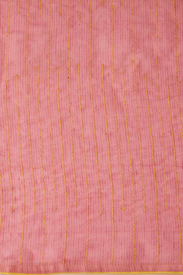 Light Pink Pure Silk Modal Embroidered Saree thumbnail image number null
