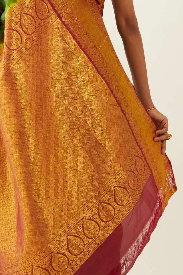 Dark Green Pure Silk Bandhani Saree thumbnail image number null