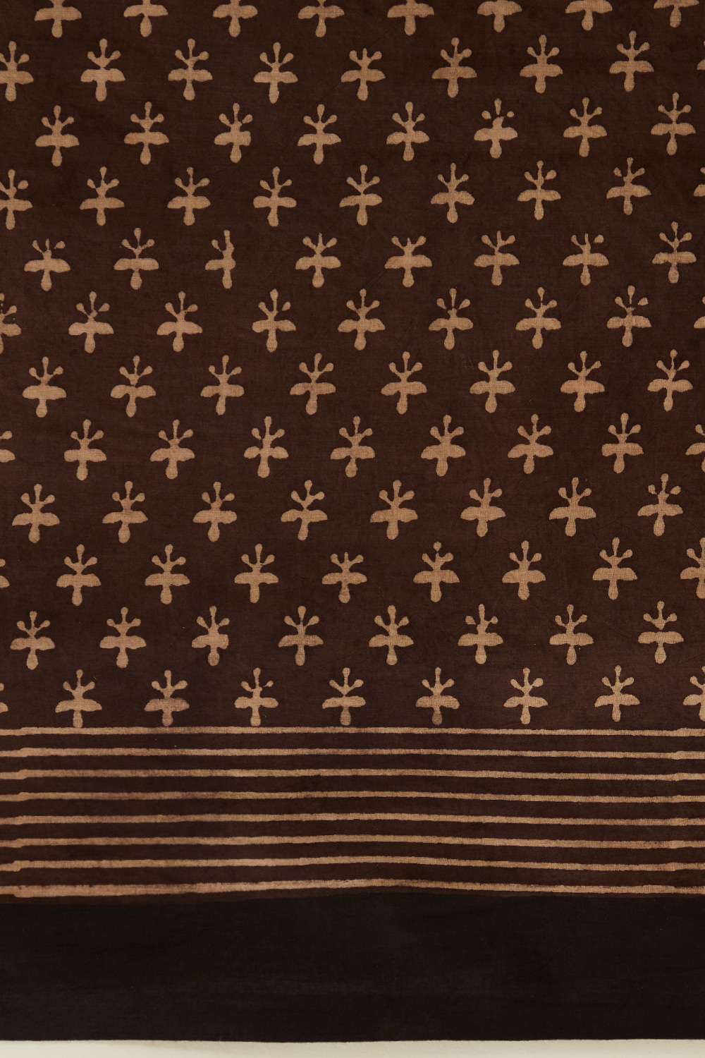 Maroon Pure Cotton Ajrakh Block Print Saree image number null
