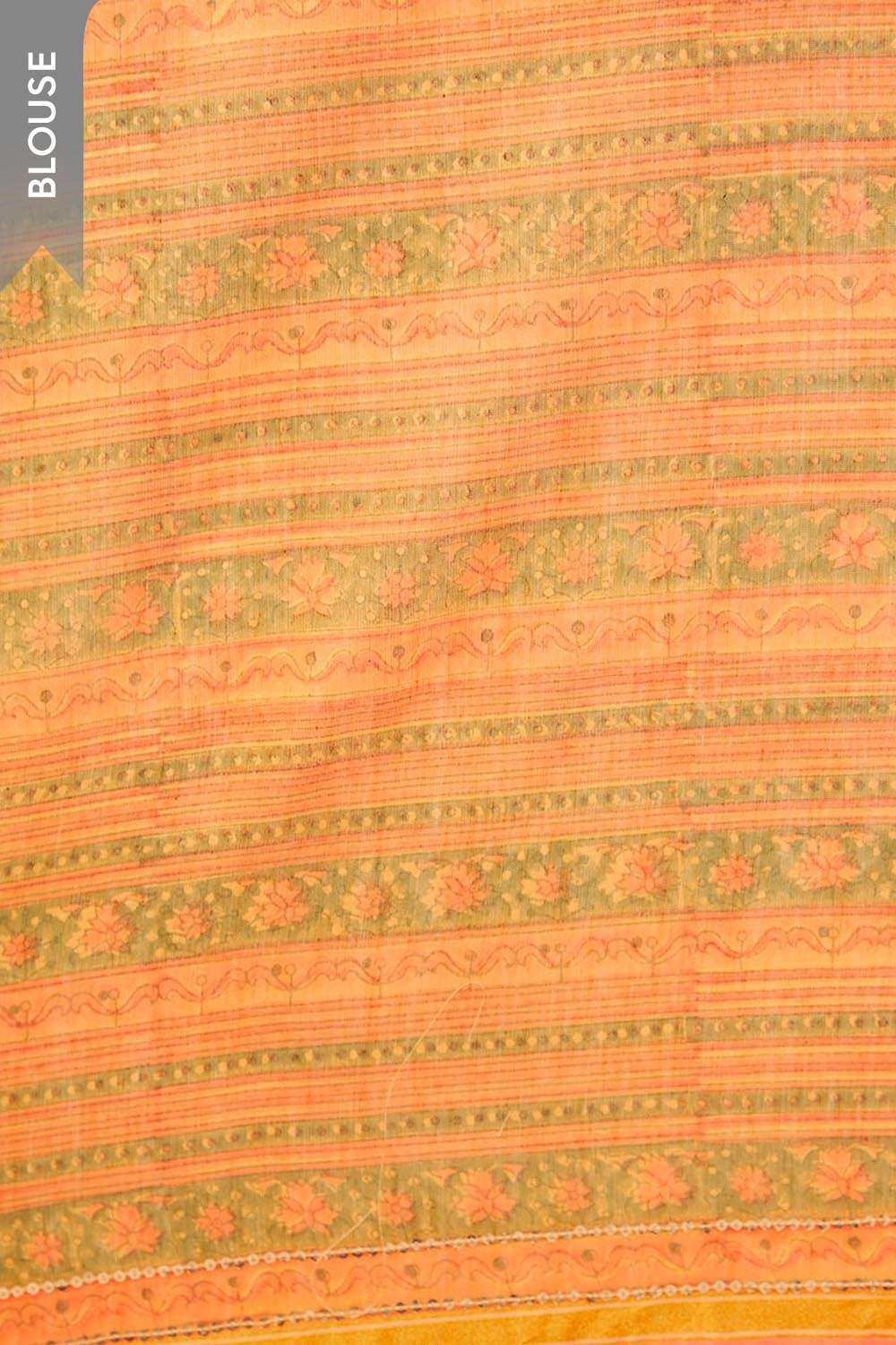 Orange Contemporary Pure Silk Cotton Printed Sanganeri Saree image number null
