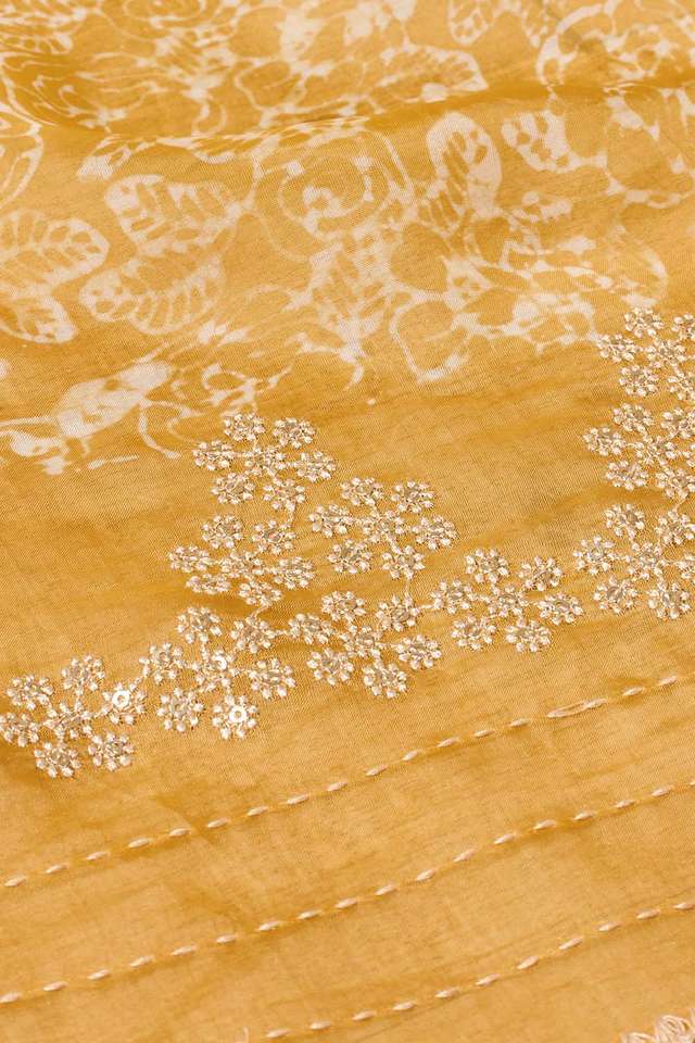 Yellow Tencel Embroidered Saree thumbnail image number null