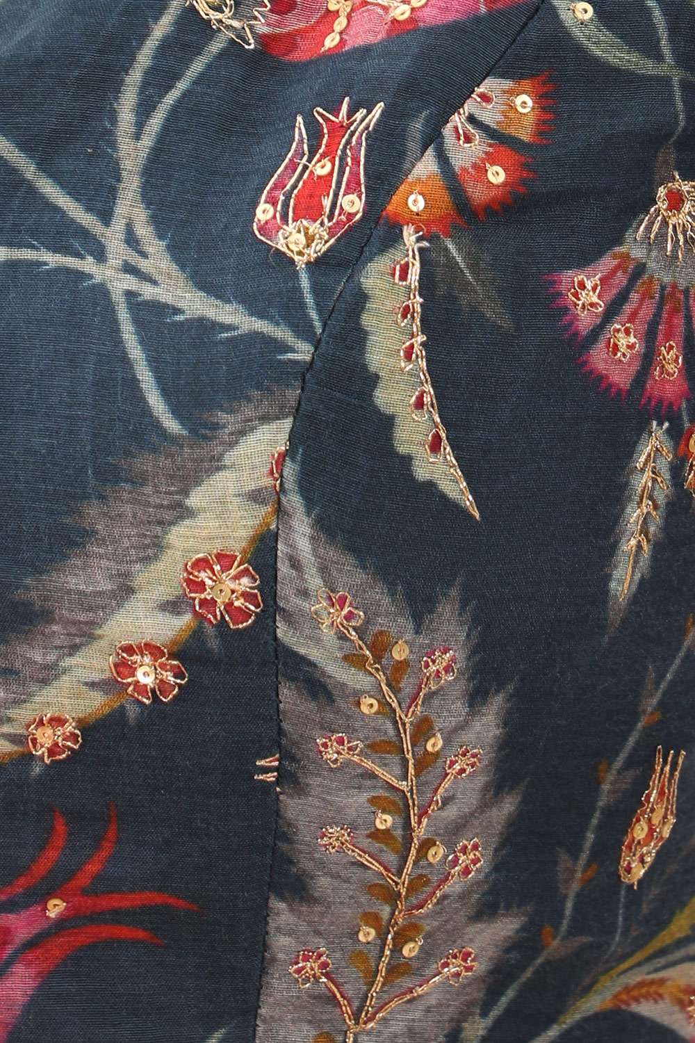 Multicoloured Pure Silk Cotton Embroidery Saree image number null