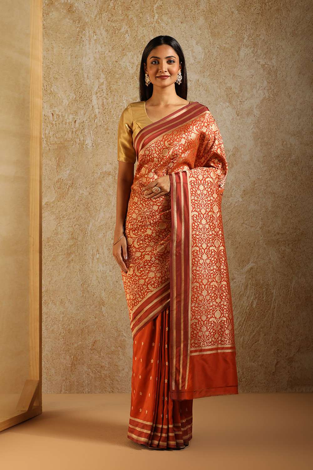 Red Banarasi Pure Silk Woven Saree image number null