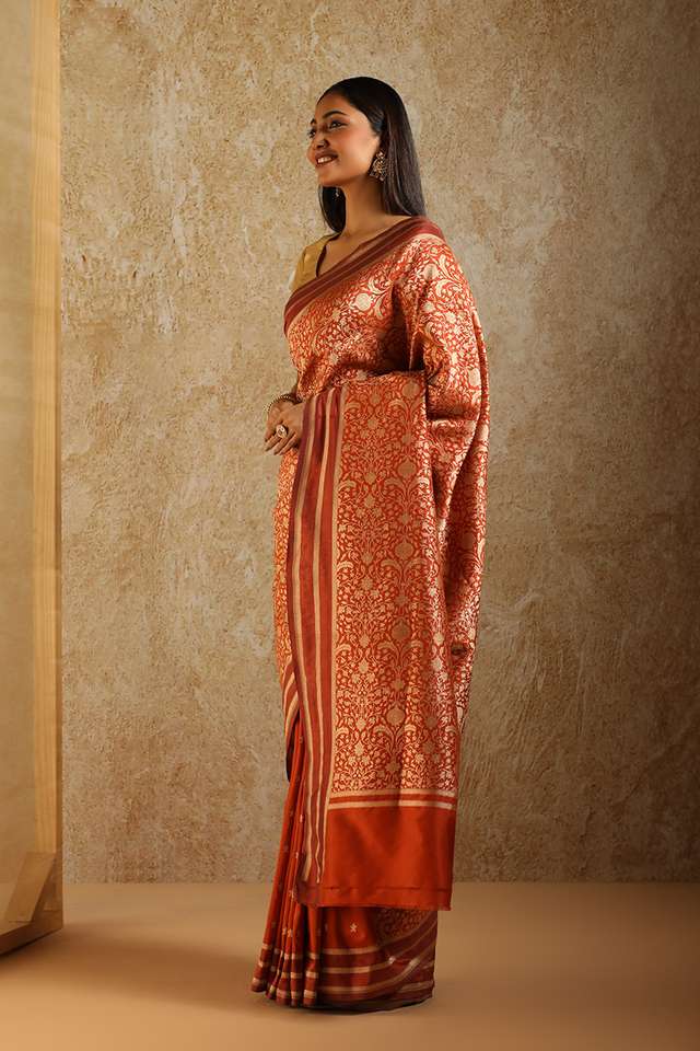 Red Banarasi Pure Silk Woven Saree thumbnail image number null