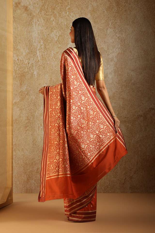 Red Banarasi Pure Silk Woven Saree thumbnail image number null
