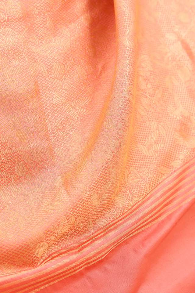Peach Pure Silk Brocade Banarasi Saree thumbnail image number null