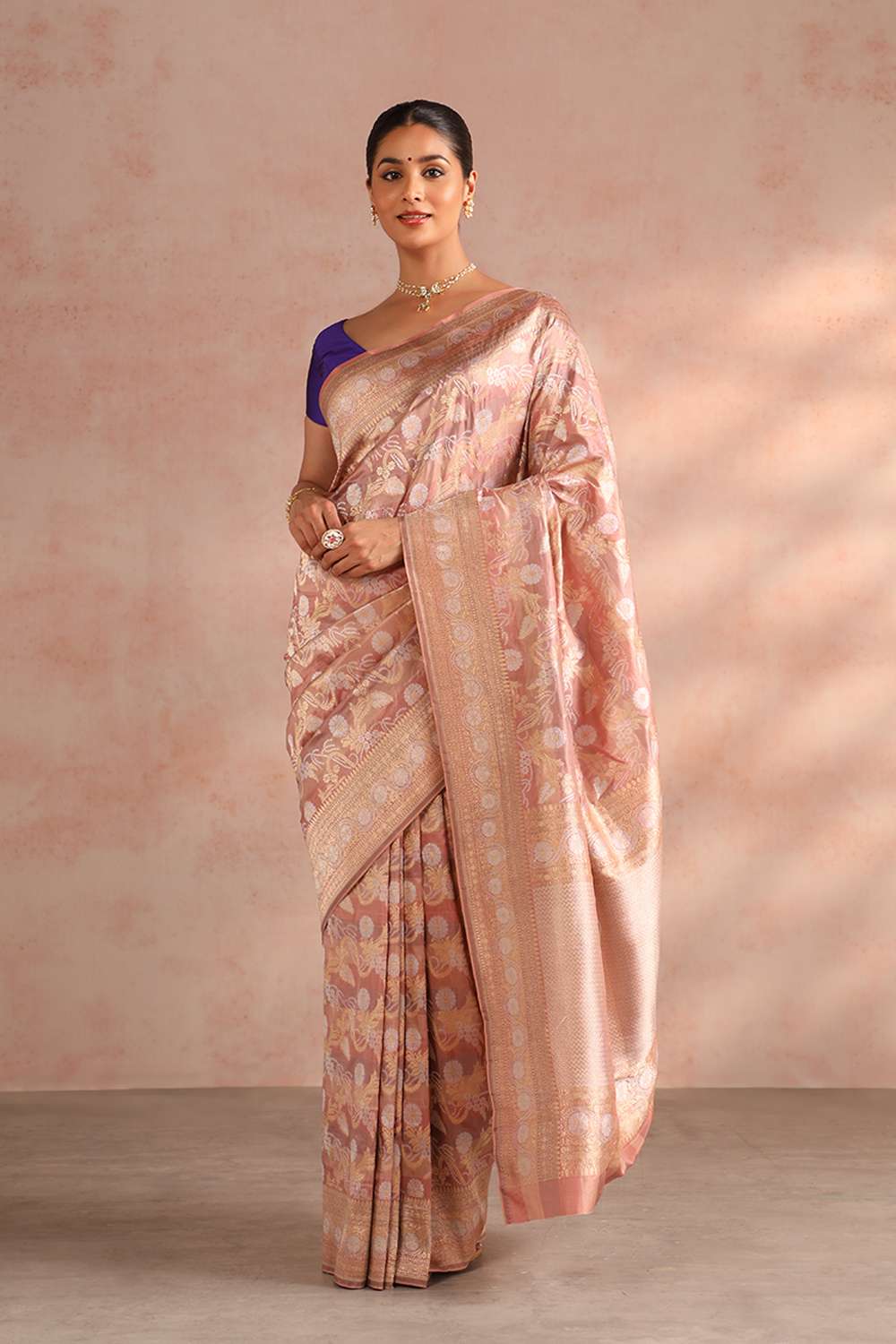 Pink Pure Silk Woven Banarasi Saree image number null