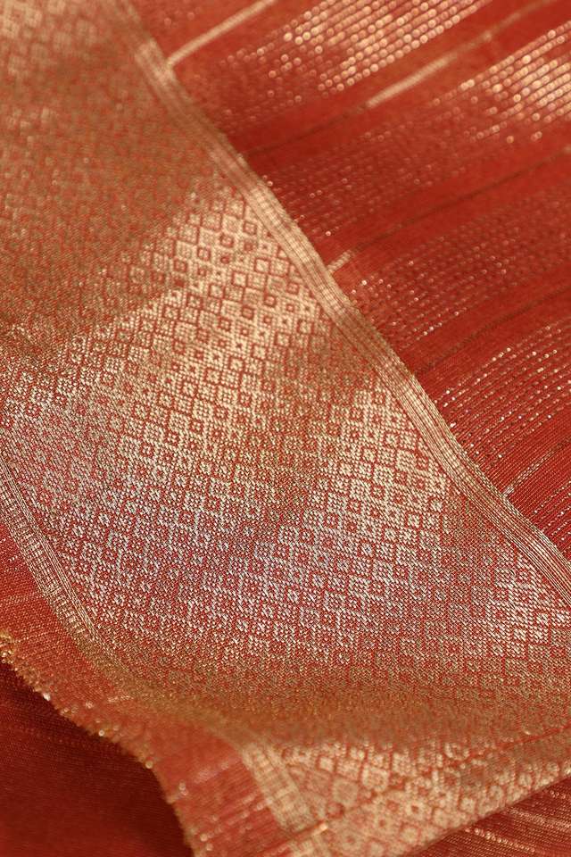 Orange Contemporary Viscose Tissue Woven Saree thumbnail image number null