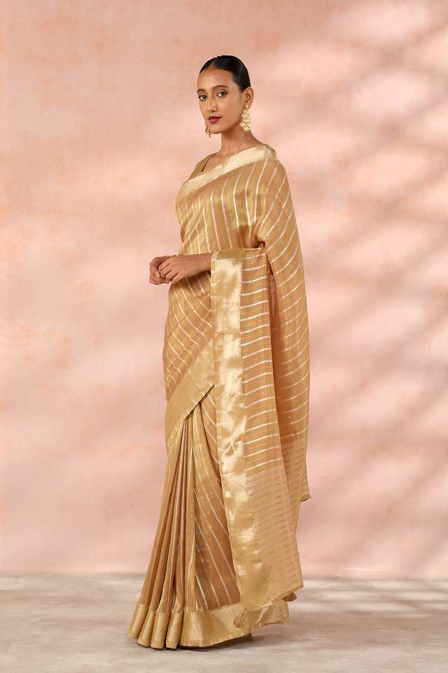 Brown Contemporary Viscose Tissue Woven Saree thumbnail image number null