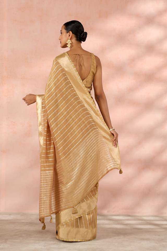 Brown Contemporary Viscose Tissue Woven Saree thumbnail image number null