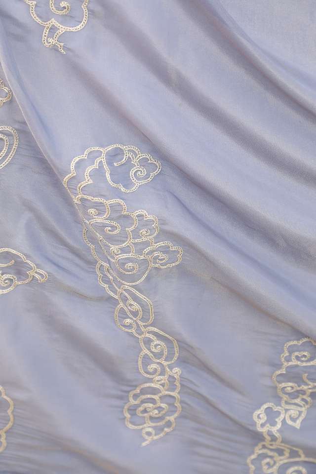 Blue Woven Viscose Tissue Saree thumbnail image number null