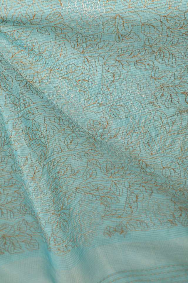 Blue Contemporary Pure Tussar Silk Embroidery Saree thumbnail image number null