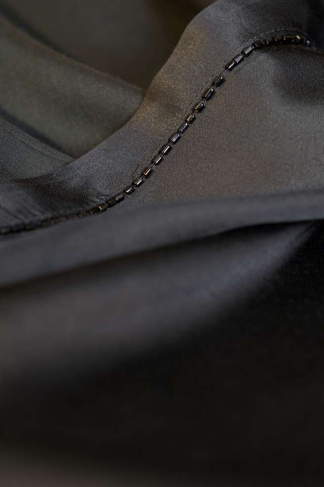 Black Embroidered Pure Viscose Saree thumbnail image number null