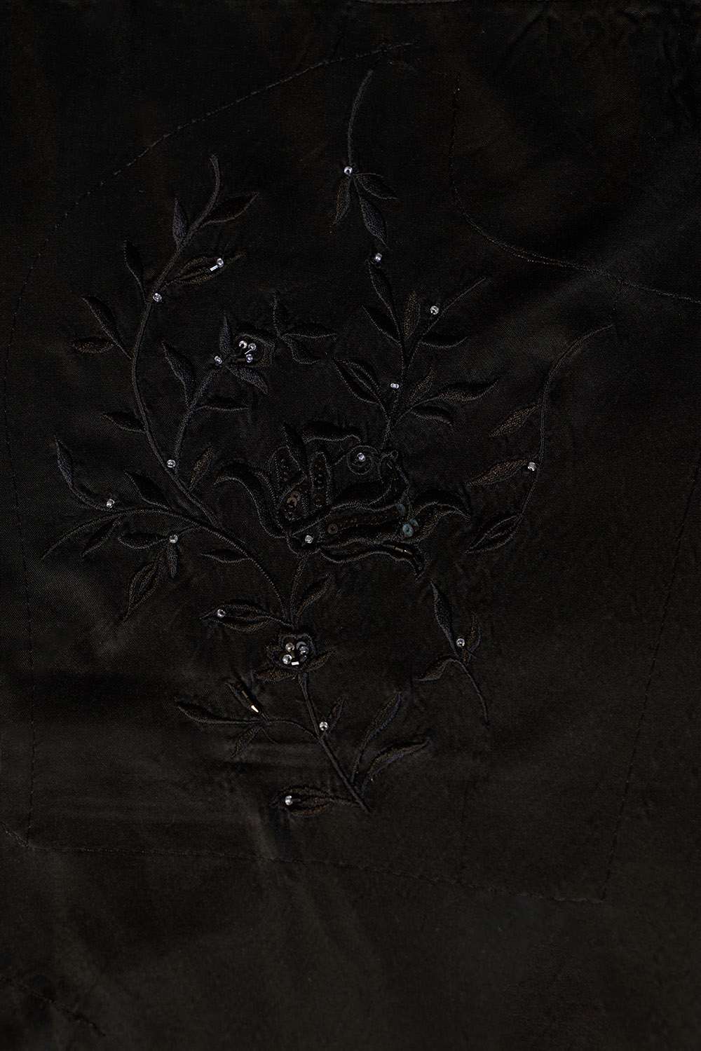 Black Embroidered Pure Viscose Saree image number null