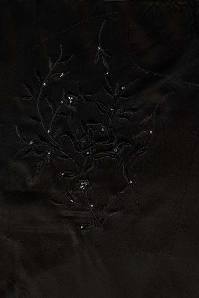 Black Embroidered Pure Viscose Saree thumbnail image number null