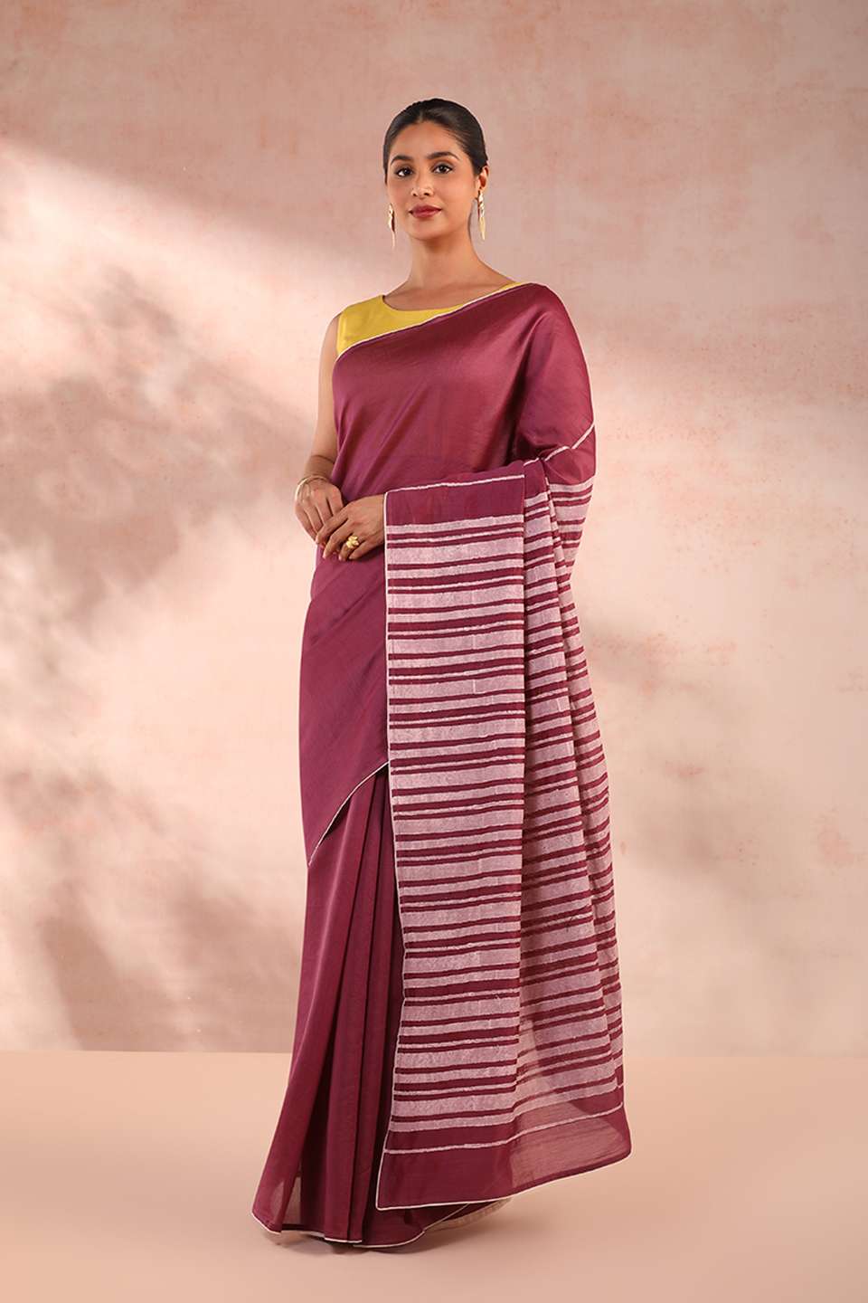 Violet Bengal Pure Silk Cotton Printed Embroidery Saree