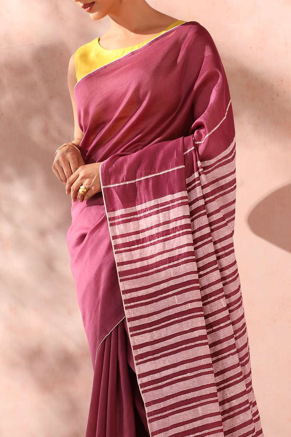 Violet Bengal Pure Silk Cotton Printed Embroidery Saree image number null