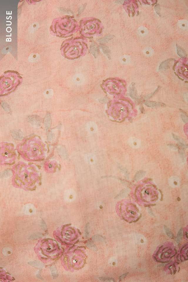 Pink Rajasthan Pure Silk Cotton Printed Mukaish Saree thumbnail image number null