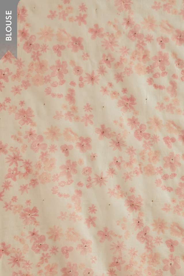 Pink Printed Mukaish Pure Silk Cotton Rajasthan Saree thumbnail image number null