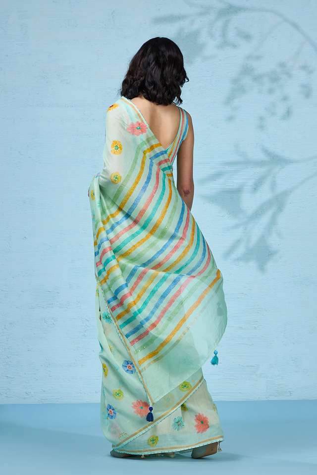 Light Green Printed Pure Silk Cotton Saree thumbnail image number null