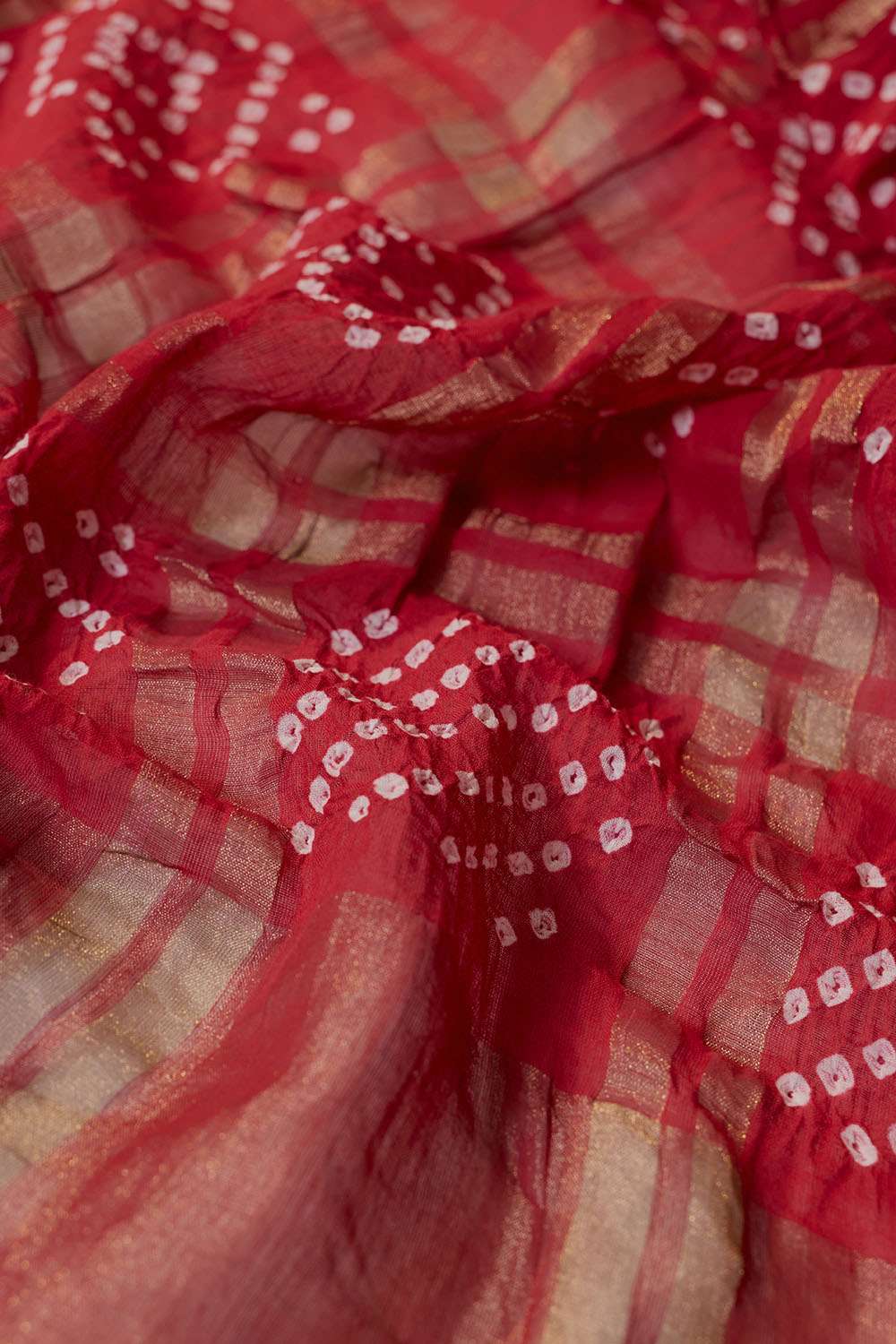 Pink Tie & Dye Bandhni Pure Cotton Gujarat Saree image number null