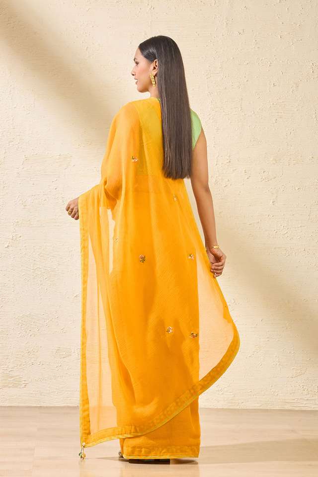 Yellow Pure Kota Embroidered Saree thumbnail image number null