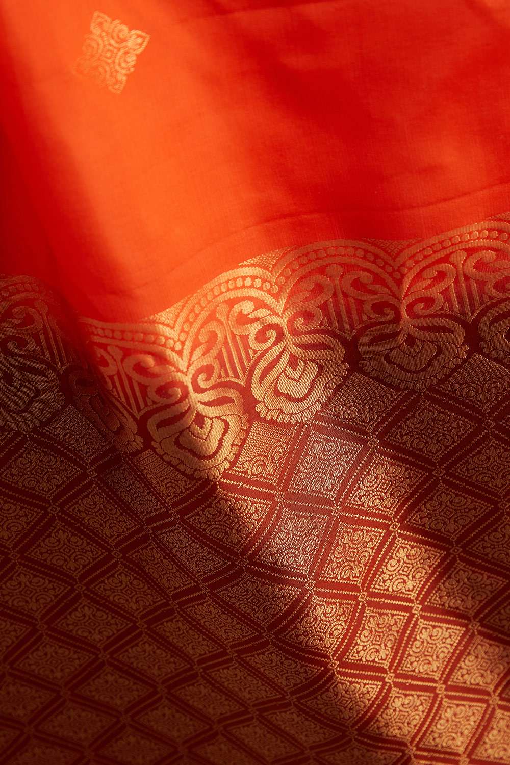 Orange Woven Silk Viscose Saree image number null