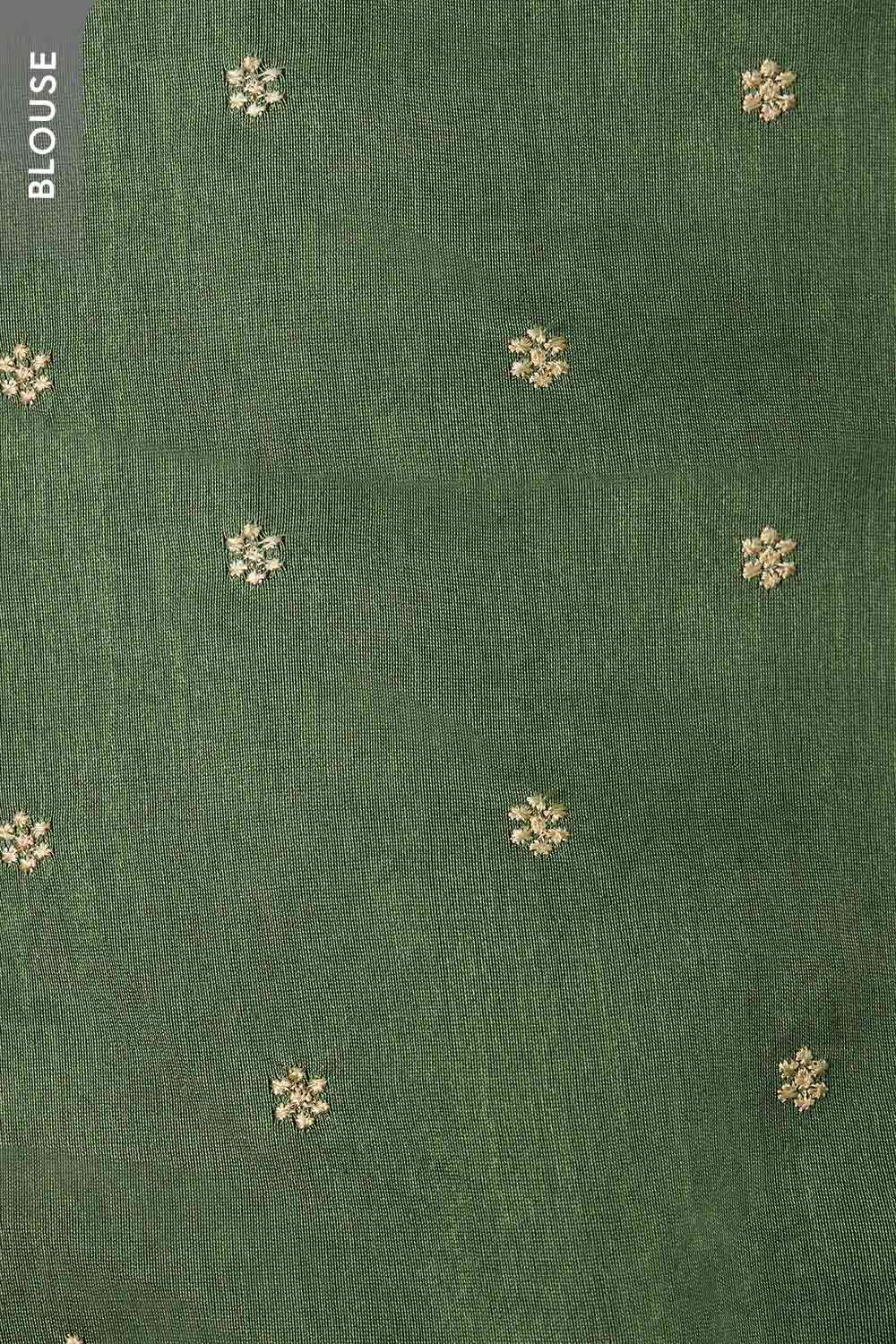 Light Green Pure Silk Organza Embroidered Saree image number null