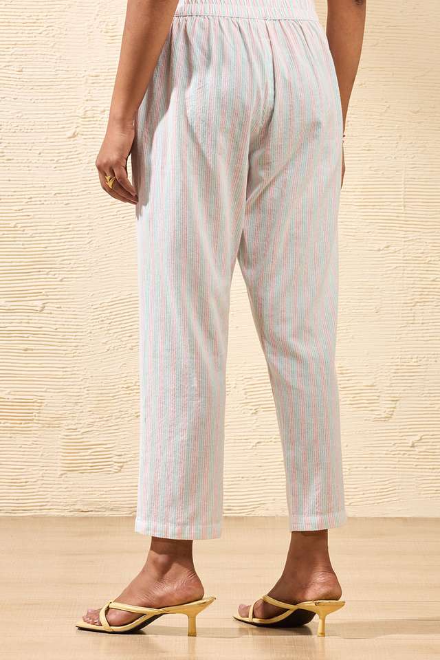 Off White Screen Printed Pure Cotton Trouser thumbnail image number null