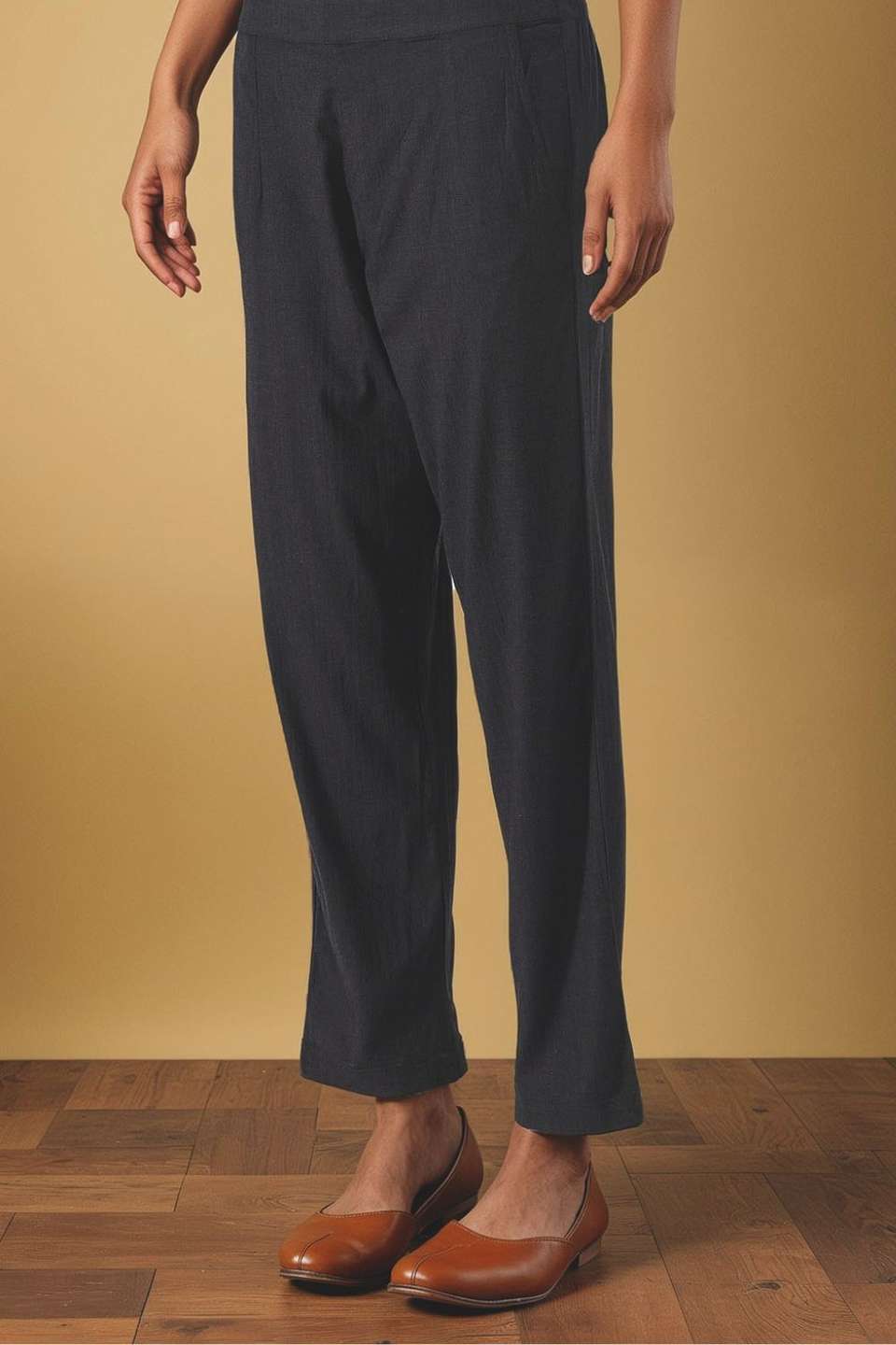 Black Viscose Woven Trouser