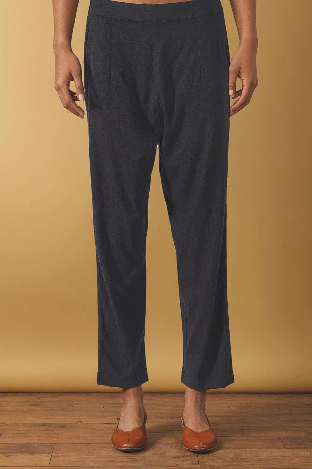 Black Viscose Woven Trouser image number null