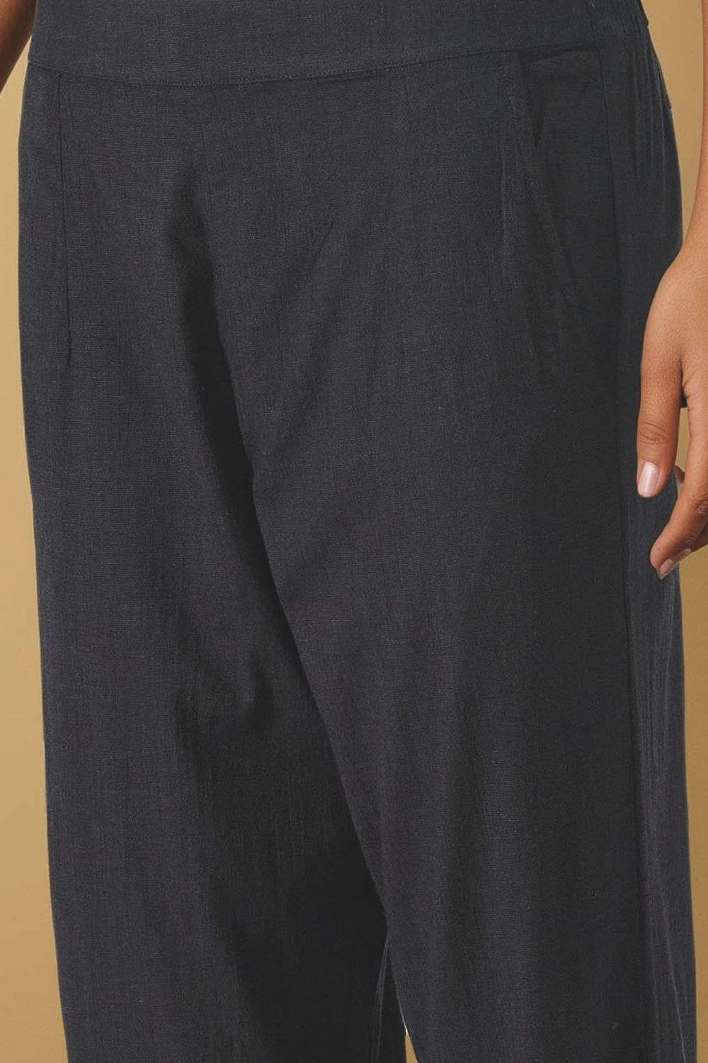 Black Viscose Woven Trouser image number null