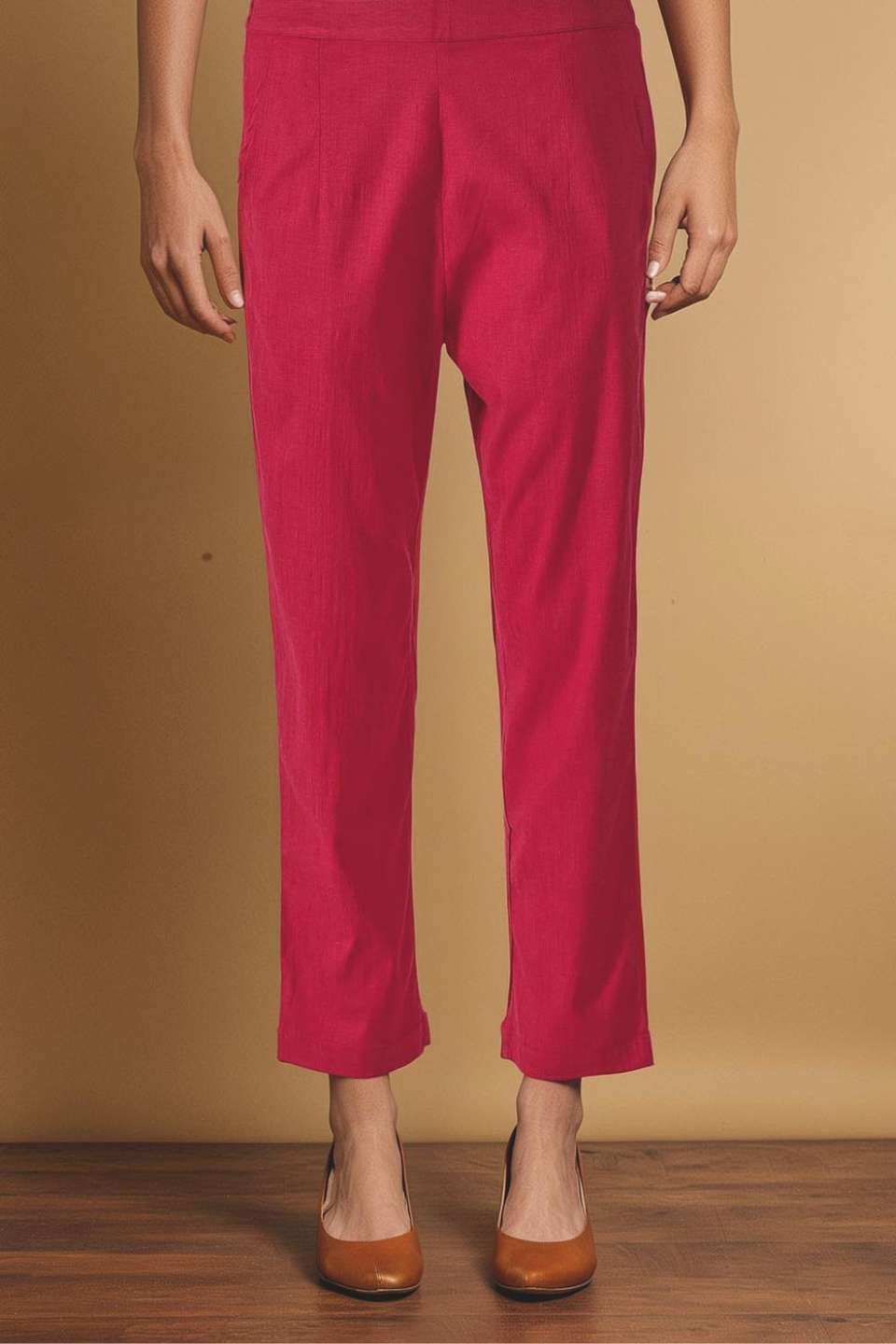 Pink Viscose Woven Trouser