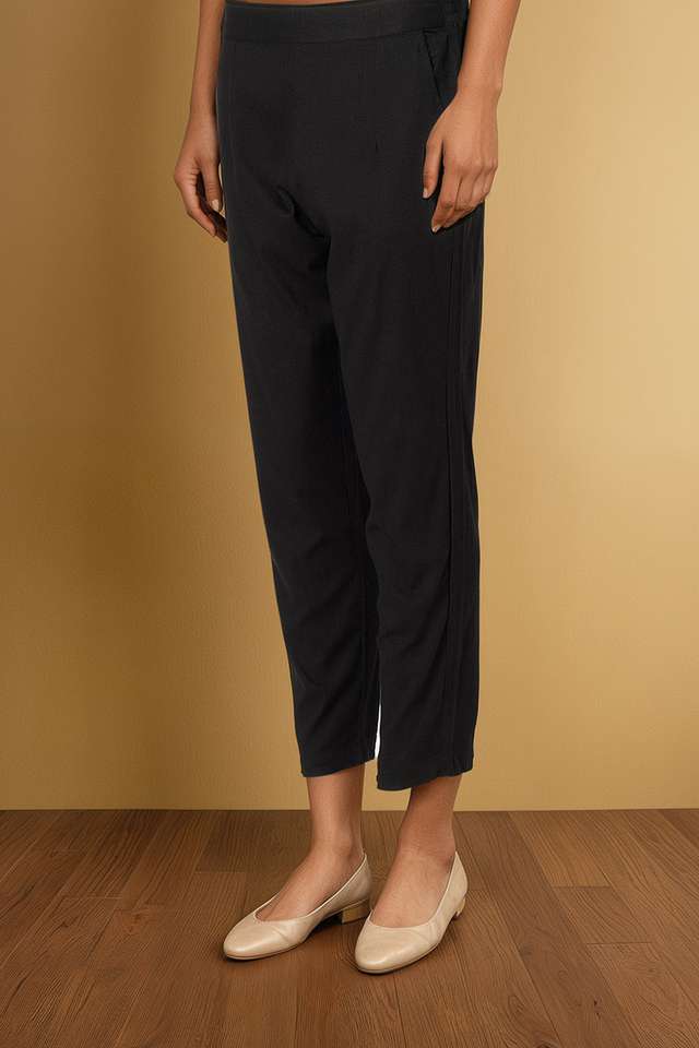 Black Woven Viscose Trouser thumbnail image number null